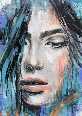 Abstract Portrait Painting of a Woman