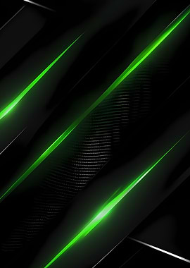 Abstract Green Lines on Black Background
