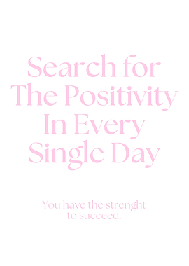 Positive Affirmation Pink Text on White