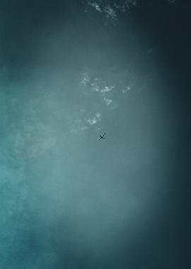 Airplane in a Cloudy Sky