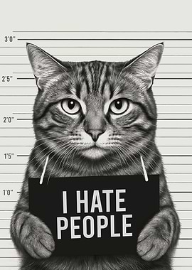 Cat Mugshot: I Hate People