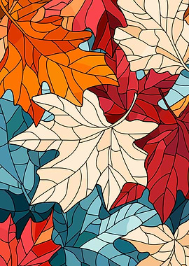Autumn Leaves Stained Glass Pattern