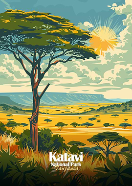 Katavi National Park, Tanzania Illustration