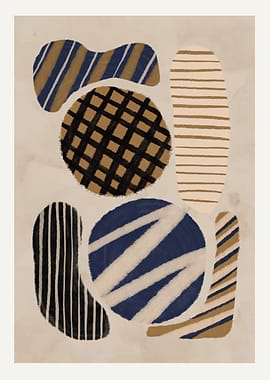 Abstract Shapes with Stripes and Plaid