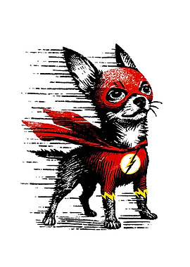 Super Chihuahua Dog Hero Illustration