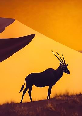Oryx in Desert Landscape