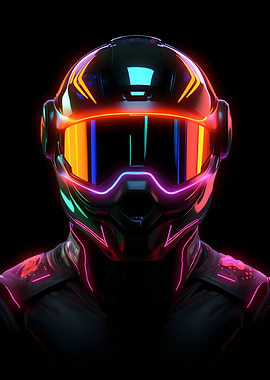 Neon Cyberpunk Helmet