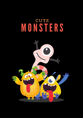 Cute Monsters Cartoon Illustration
