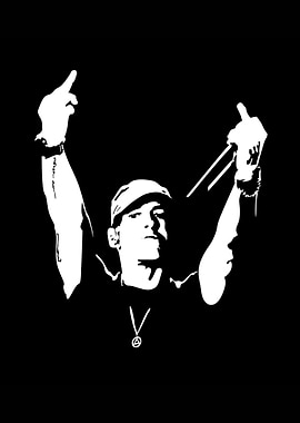 Eminem Black and White Silhouette