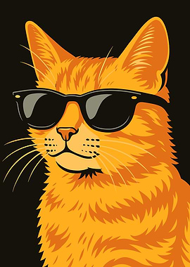 Cool Cat with Sunglasses