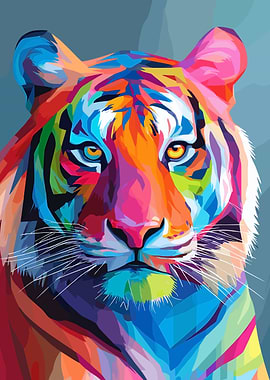 Colorful Tiger Portrait