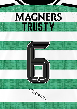 Auston Trusty Number 6 Celtic Shirt 2025/26 Autograph