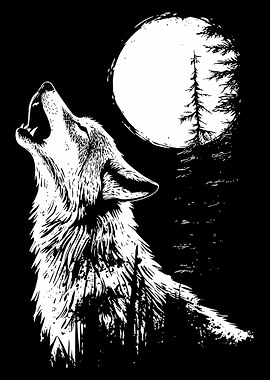 Howling Wolf Silhouette