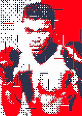 Pixelated Boxer Portrait