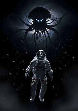 Astronaut and Cosmic Horror Encounter