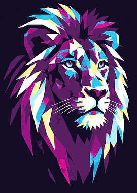 Abstract Lion Portrait Art