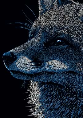 Blue Fox Portrait