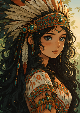 Native American Inspired Anime Girl
