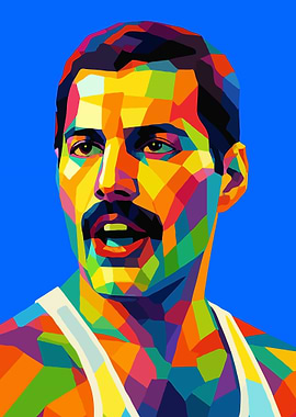 Freddie Mercury Wpap Pop Art Portrait