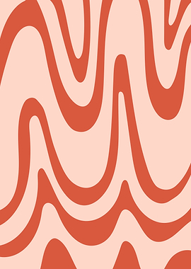 Abstract Orange and Pink Wavy Pattern