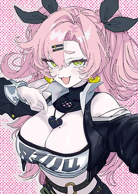 Anime Girl with Pink Hair