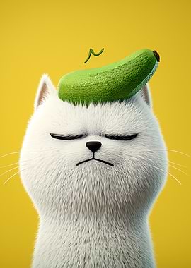 Cat with Avocado Hat