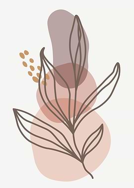 Minimalist Floral Art with Abstract Shapes