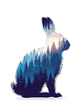 Rabbit Forest Silhouette