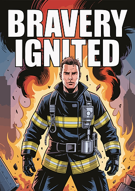 Bravery Ignited Firefighter Comic Art