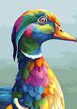 Colorful Duck Portrait