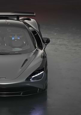 Sleek Gray Sports Car Close-Up