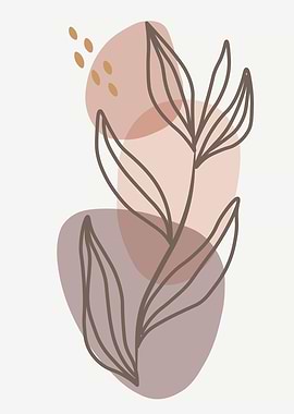 Abstract Floral Art with Earth Tones