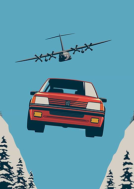 205 GTI and Plane in the Sky