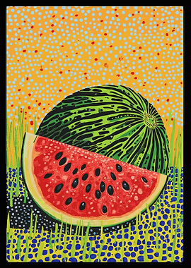 Vibrant Watermelon Slice Still Life