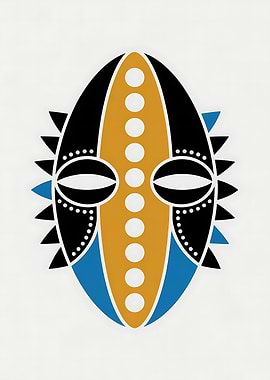 Abstract African Mask Illustration