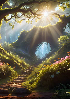 Forest Path Sunlight