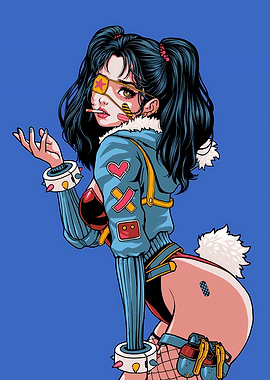 Cyberpunk Girl with Eye Patch