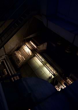 Industrial Interior at Night