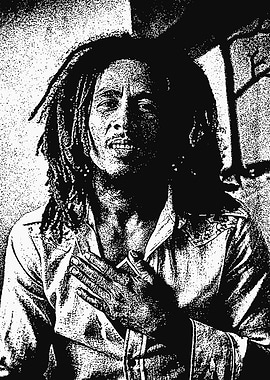 Bob Marley Black and White Portrait