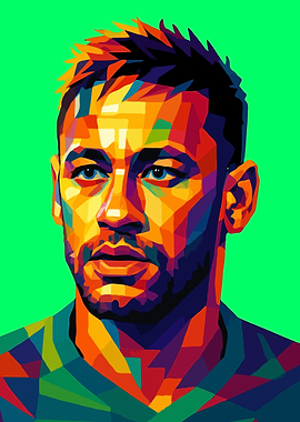 Neymar Jr. Colorful Wpap Pop Art Portrait