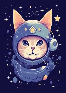Astronaut Cat in Space
