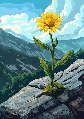 Mountain Flower Illustration