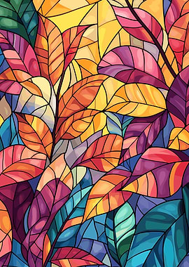 Stained Glass Leaves
