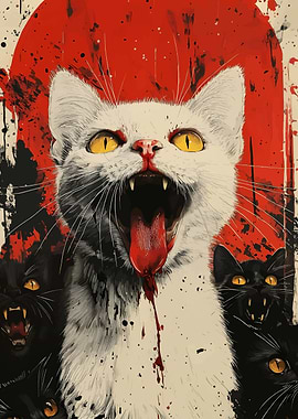 Aggressive Cats with Blood