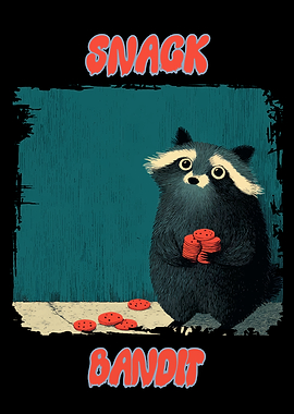Snack Bandit Raccoon with Cookies