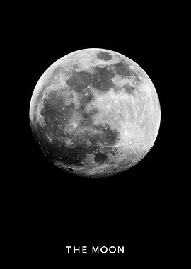 Full Moon on Black Background