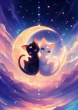 Sun and Moon ~ Together ~ Crescent Moon