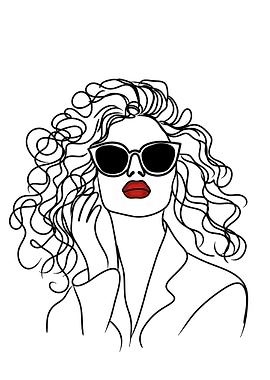 Chic Woman Line Art