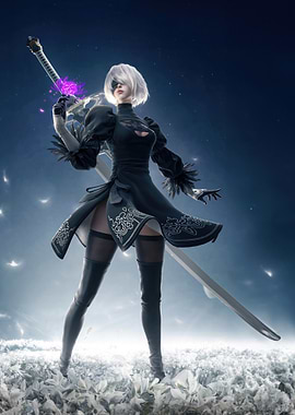 2B Nier Automata Digital Art