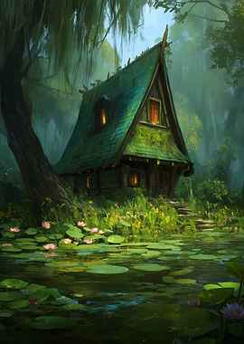 Enchanted Cottage by the Lily Pond